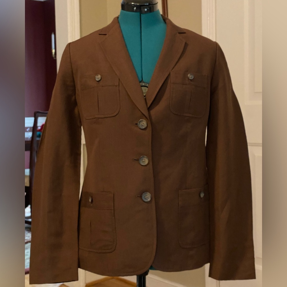 Women’s Talbots Brown Linen Blazer - NWT